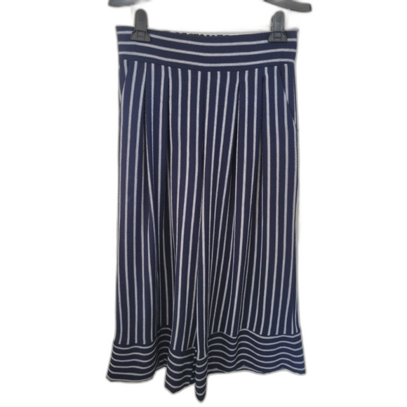 Misa Los Angeles Blue + White Striped Wide Leg Pants - Picture 1 of 6
